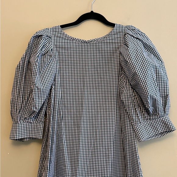 Loeffler Randall green gingham puff sleeve maxi dress - Picture 2 of 7